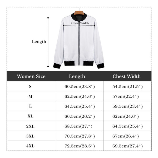 Women's Zip Up Print Bomber Jacket - Image 7