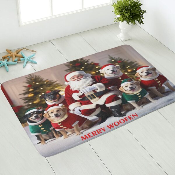 Holiday Doormat - Dog & Santa Claus Christmas Decor