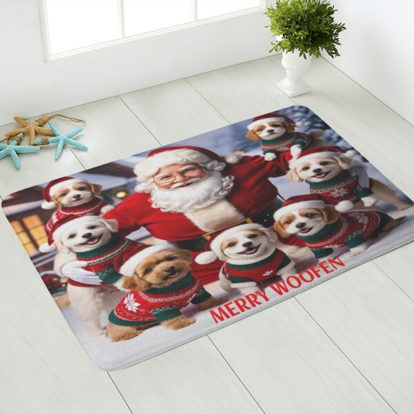 Festive Doormat - Dog & Santa Claus Christmas Theme