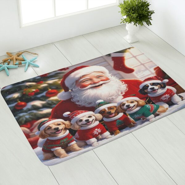 Dog & Santa Claus Christmas Decor Holiday Doormat