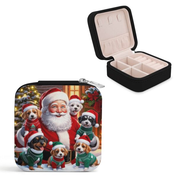 Personalized Square Jewelry Case Display Box with Zipper - Image 2