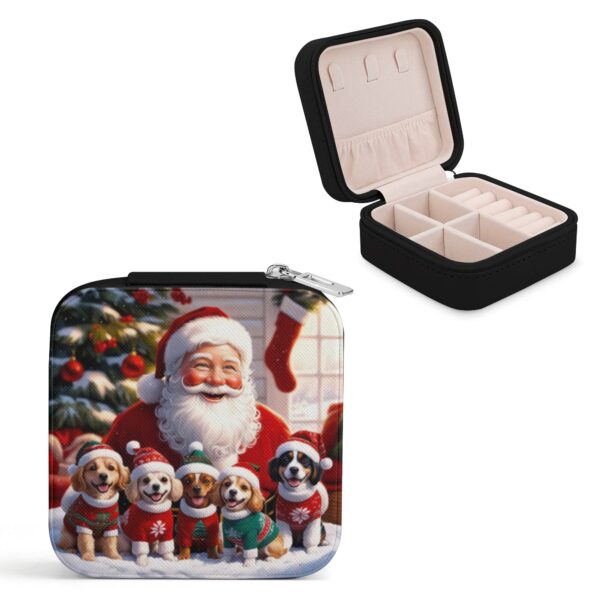 Personalized Square Jewelry Case Display Box with Zipper - Image 2