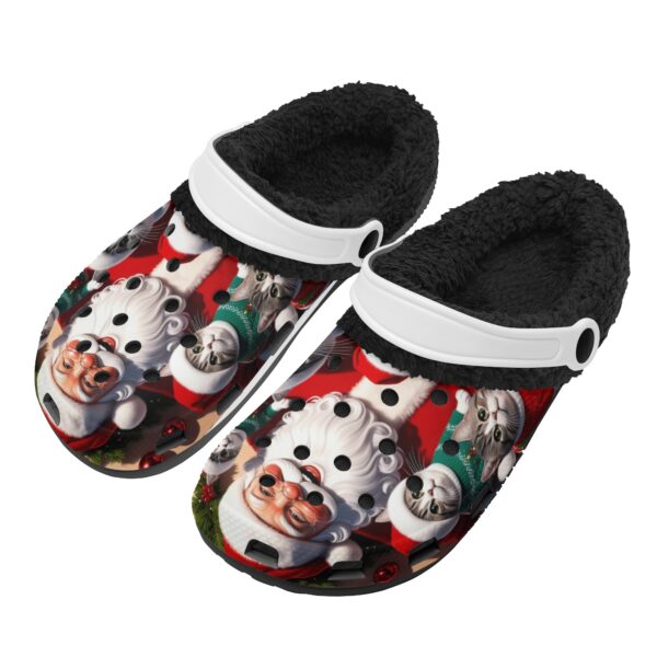 Adults Black Warm House Clog Winter Fur Lined Garden Slippers