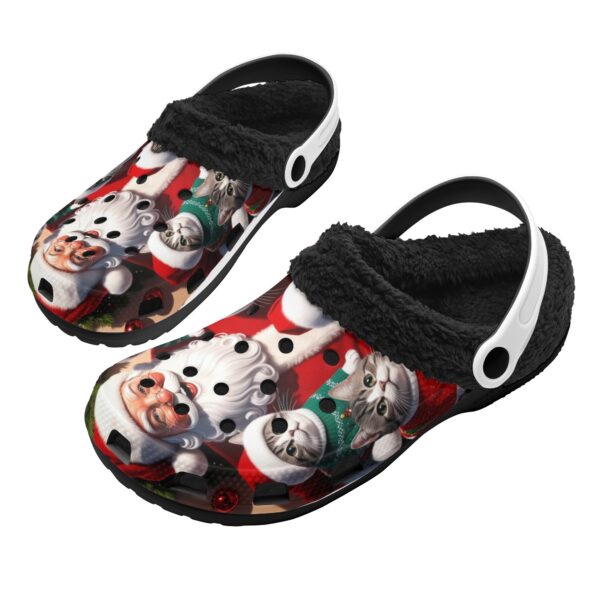 Adults Black Warm House Clog Winter Fur Lined Garden Slippers - Image 2