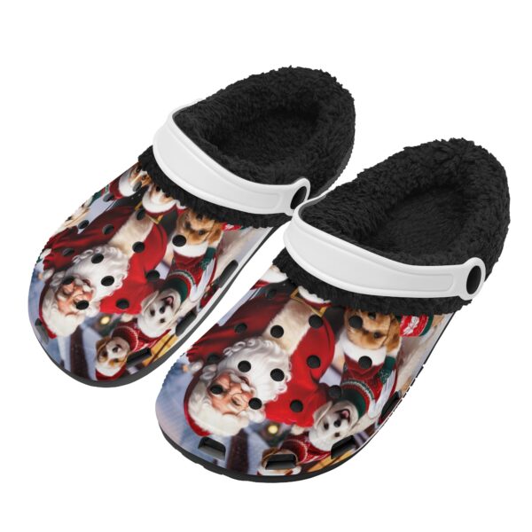 Adults Black Warm House Clog Winter Fur Lined Garden Slippers