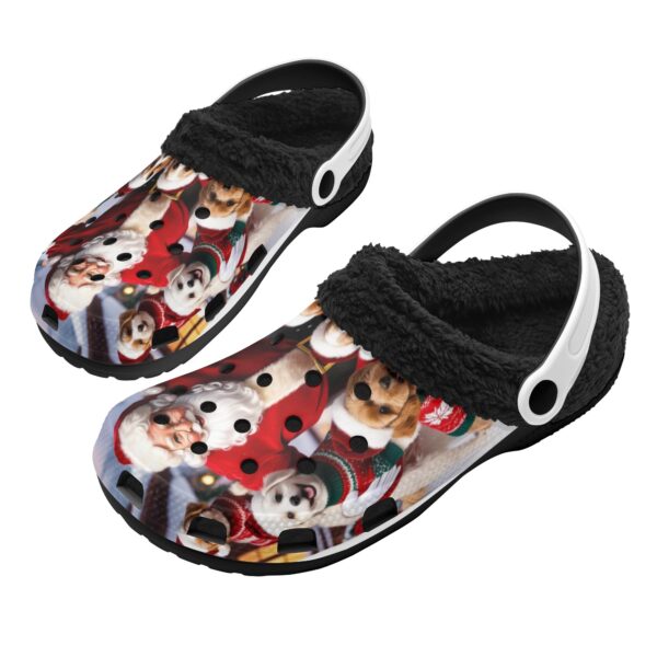 Adults Black Warm House Clog Winter Fur Lined Garden Slippers - Image 2