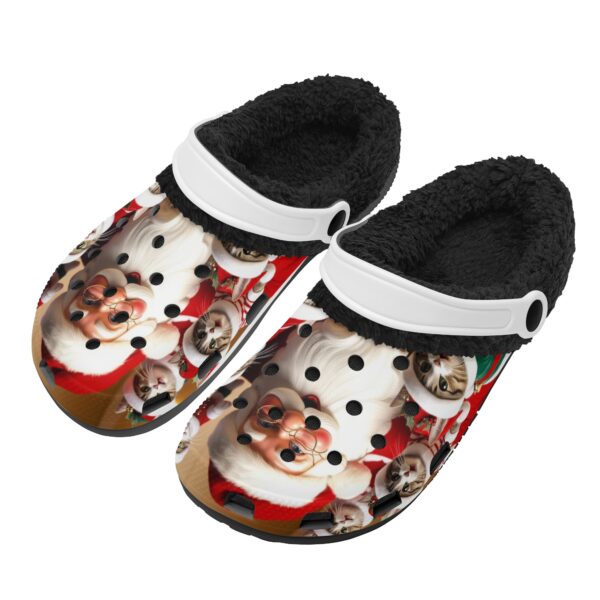 Adults Black Warm House Clog Winter Fur Lined Garden Slippers