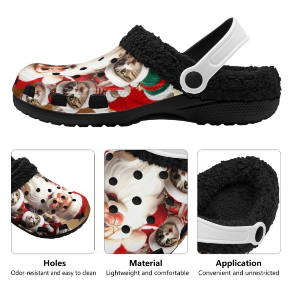 Adults Black Warm House Clog Winter Fur Lined Garden Slippers - Image 3