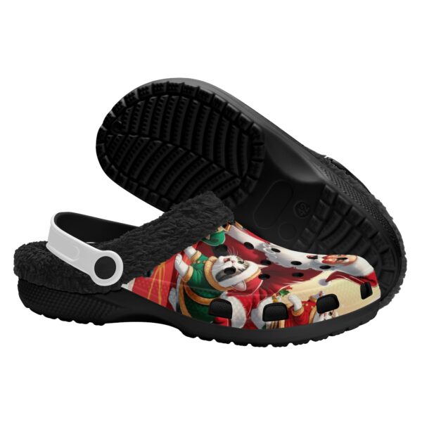 Adults Black Warm House Clog Winter Fur Lined Garden Slippers - Image 8