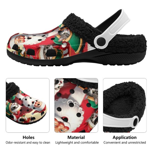 Adults Black Warm House Clog Winter Fur Lined Garden Slippers - Image 9