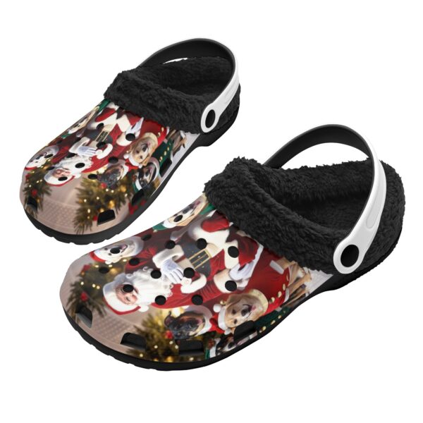 Adults Black Warm House Clog Winter Fur Lined Garden Slippers - Image 2