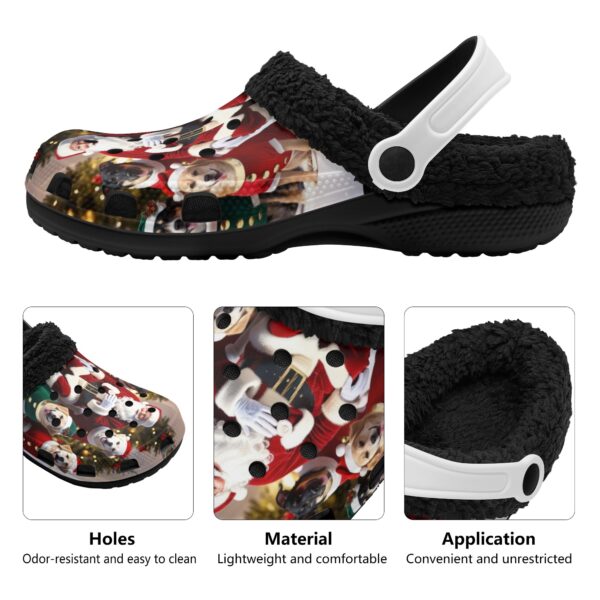 Adults Black Warm House Clog Winter Fur Lined Garden Slippers - Image 3