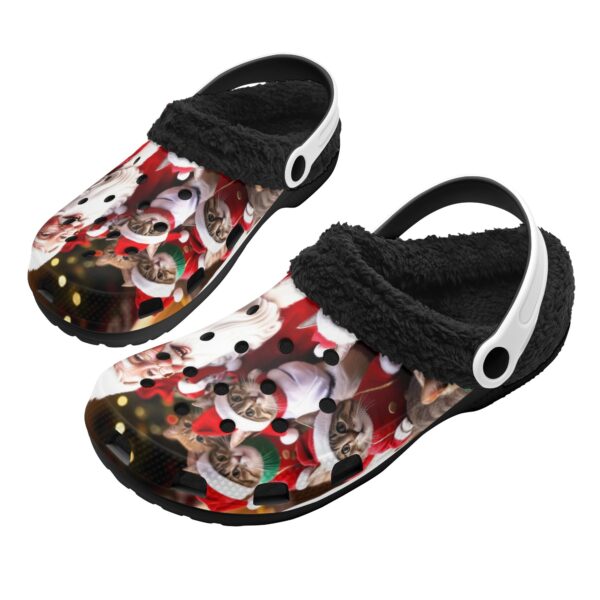 Adults Black Warm House Clog Winter Fur Lined Garden Slippers - Image 2