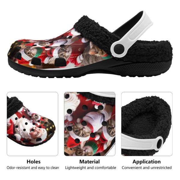 Adults Black Warm House Clog Winter Fur Lined Garden Slippers - Image 3