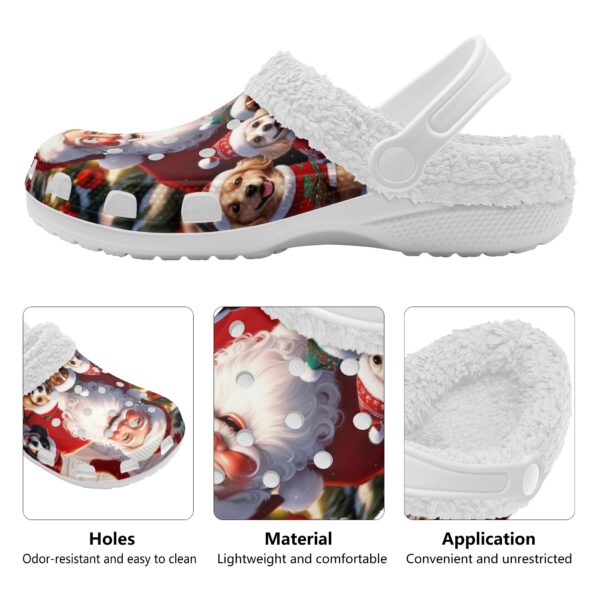 Adults White Warm House Clog Winter Fur Lined Garden Slippers - Image 10