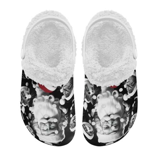 Adults White Warm House Clog Winter Fur Lined Garden Slippers - Image 2