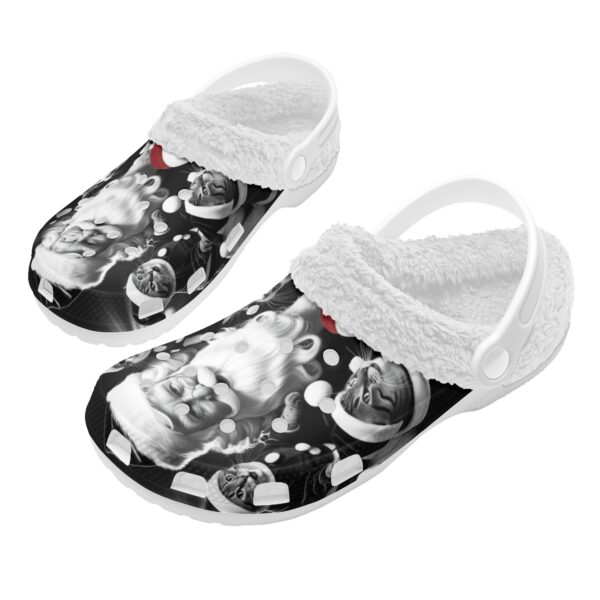 Adults White Warm House Clog Winter Fur Lined Garden Slippers - Image 3