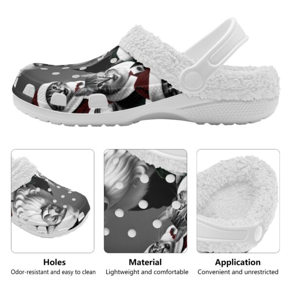 Adults White Warm House Clog Winter Fur Lined Garden Slippers - Image 4