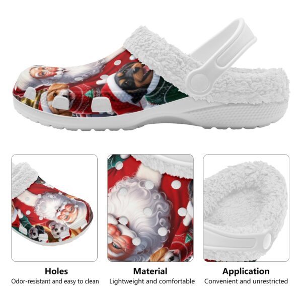 Adults White Warm House Clog Winter Fur Lined Garden Slippers - Image 4