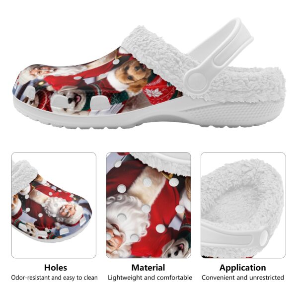 Adults White Warm House Clog Winter Fur Lined Garden Slippers - Image 4