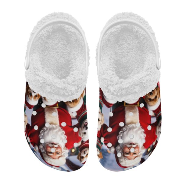 Adults White Warm House Clog Winter Fur Lined Garden Slippers - Image 2