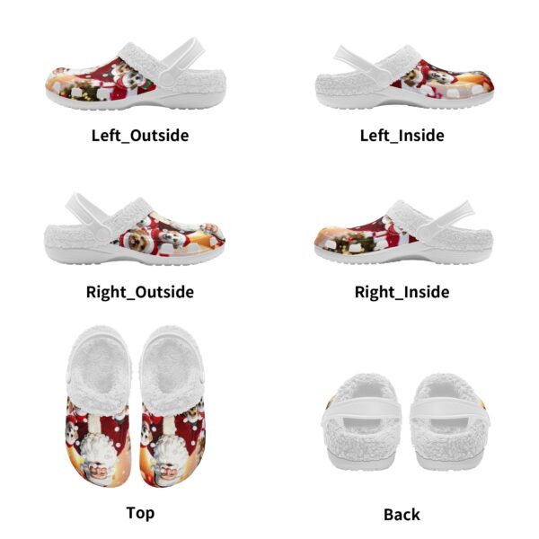 Adults White Warm House Clog Winter Fur Lined Garden Slippers - Image 5