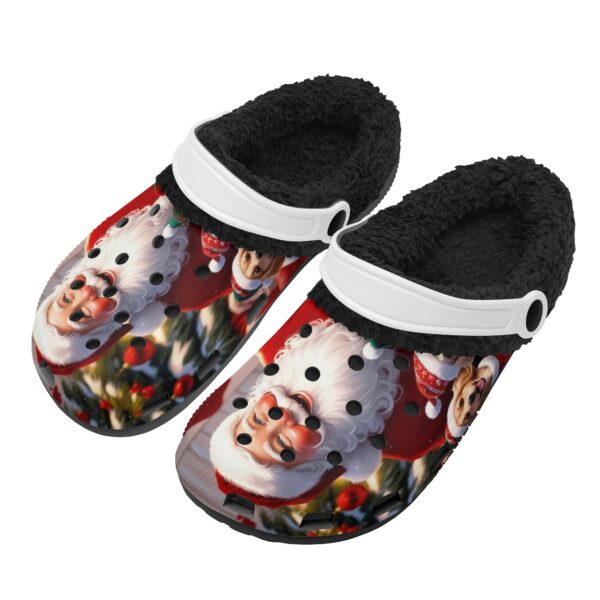 Adults Black Warm House Clog Winter Fur Lined Garden Slippers