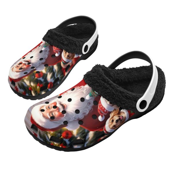 Adults Black Warm House Clog Winter Fur Lined Garden Slippers - Image 3