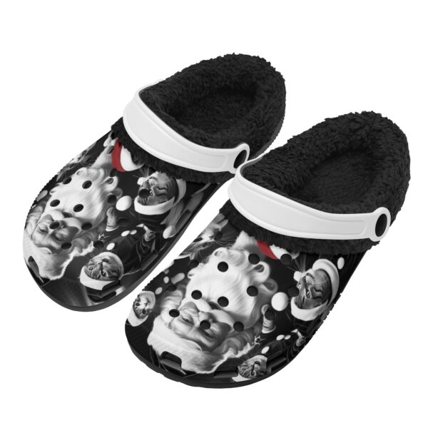 Adults Black Warm House Clog Winter Fur Lined Garden Slippers