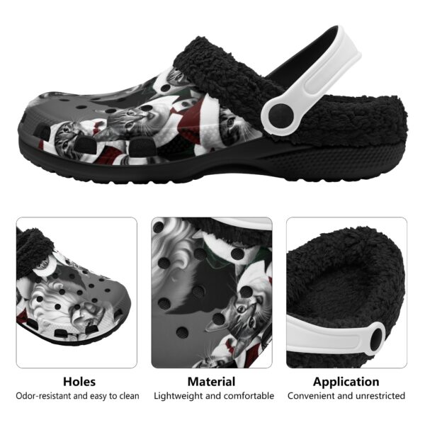 Adults Black Warm House Clog Winter Fur Lined Garden Slippers - Image 3