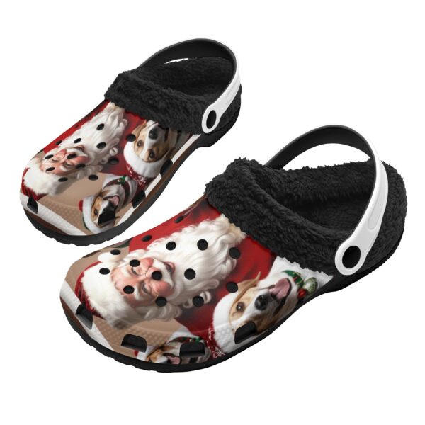 Adults Black Warm House Clog Winter Fur Lined Garden Slippers - Image 2