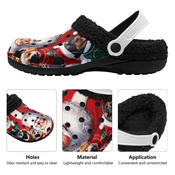 Adults Black Warm House Clog Winter Fur Lined Garden Slippers - Image 3