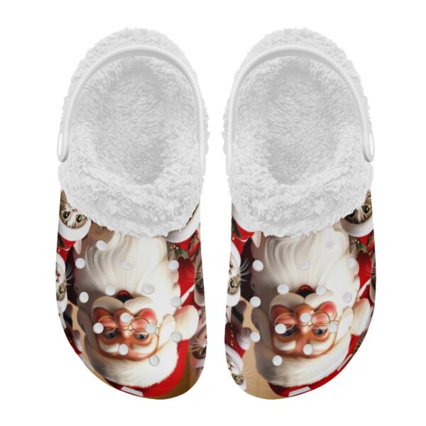 Adults White Warm House Clog Winter Fur Lined Garden Slippers - Image 2