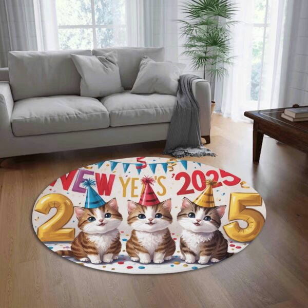 Custom Round Fannel Door Mat Housewarming Gift 2 Sizes for Bedroom