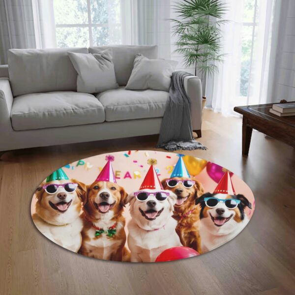 Custom Round Fannel Door Mat Housewarming Gift 2 Sizes for Bedroom