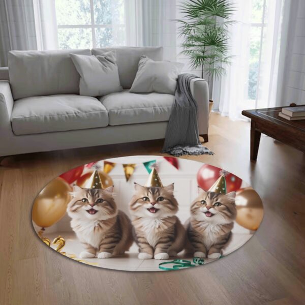 Custom Round Fannel Door Mat Housewarming Gift 2 Sizes for Bedroom