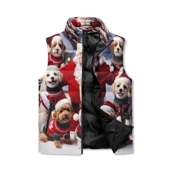 Unisex Lightweight All Over Printing Stand Collar Zip Up Puffer Vest - Image 2