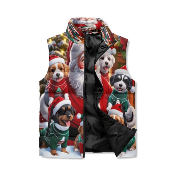 Unisex Lightweight All Over Printing Stand Collar Zip Up Puffer Vest - Image 2