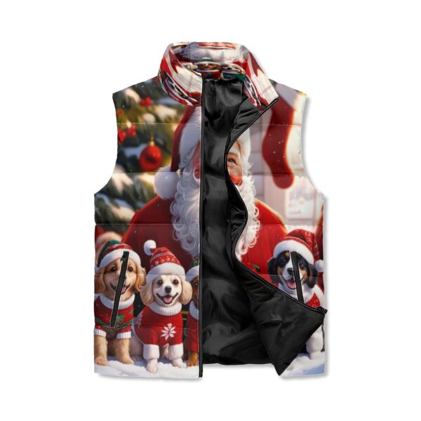 Unisex Lightweight All Over Printing Stand Collar Zip Up Puffer Vest - Image 2