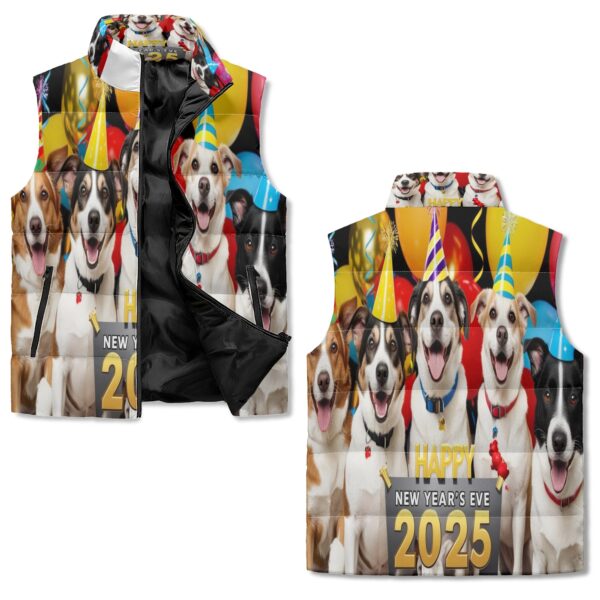 Unisex Lightweight All Over Printing Stand Collar Zip Up Puffer Vest