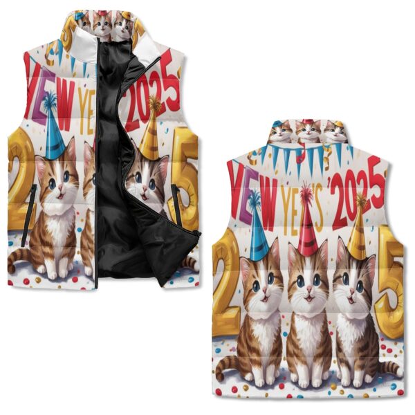 Unisex Lightweight All Over Printing Stand Collar Zip Up Puffer Vest