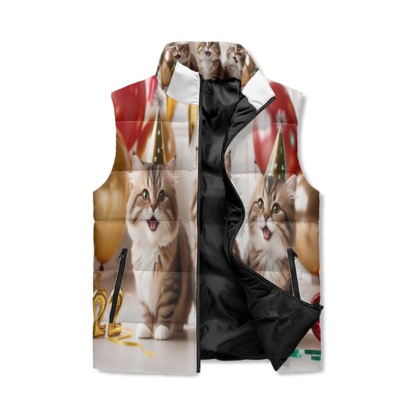 Unisex Lightweight All Over Printing Stand Collar Zip Up Puffer Vest - Image 2