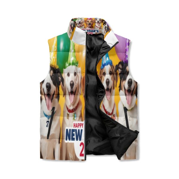 Unisex Lightweight All Over Printing Stand Collar Zip Up Puffer Vest - Image 2