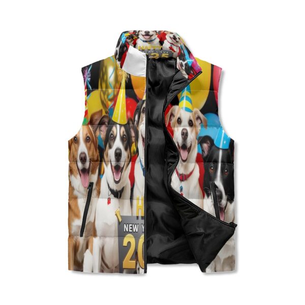 Unisex Lightweight All Over Printing Stand Collar Zip Up Puffer Vest - Image 2