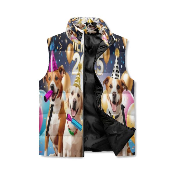 Unisex Lightweight All Over Printing Stand Collar Zip Up Puffer Vest - Image 2