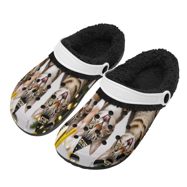 Adults Black Warm House Clog Winter Fur Lined Garden Slippers