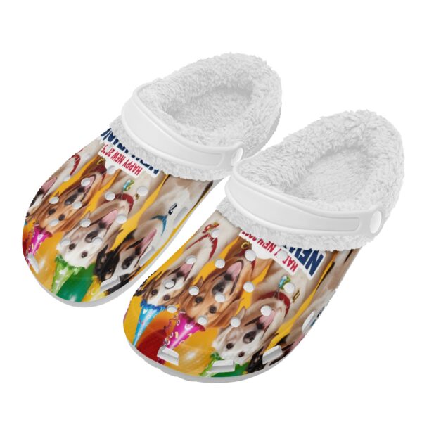 Adults White Warm House Clog Winter Fur Lined Garden Slippers