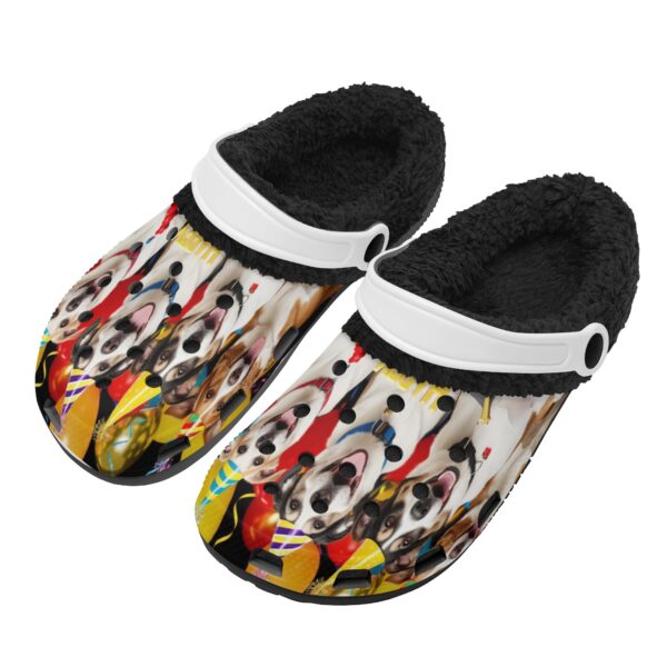 Adults Black Warm House Clog Winter Fur Lined Garden Slippers