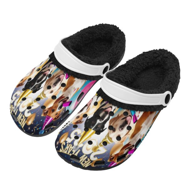 Adults Black Warm House Clog Winter Fur Lined Garden Slippers