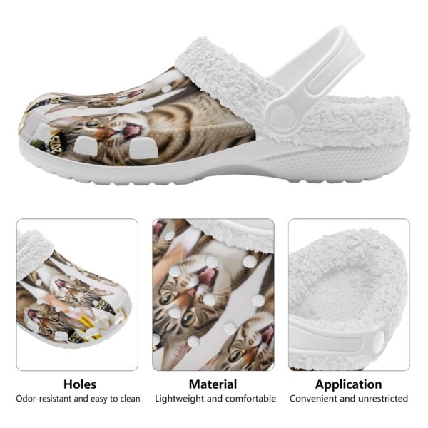 Adults White Warm House Clog Winter Fur Lined Garden Slippers - Image 4